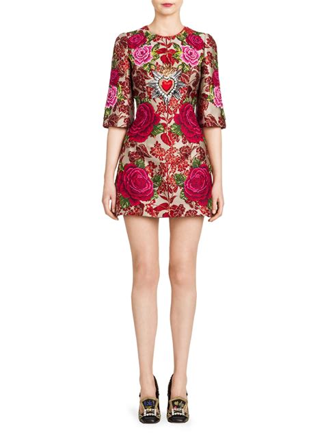 dolce gabbana floral jacquard dress|Short floral quilted jacquard A.